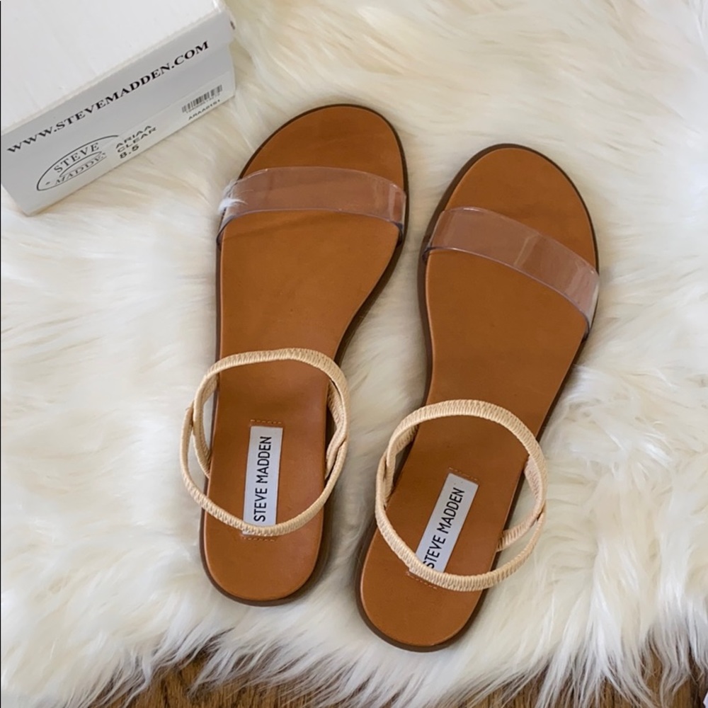 Steve Madden Ariaa Clear Sandals 8.5